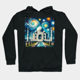 Taj Mahal India Starry Night - Beautiful Iconic Places Hoodie